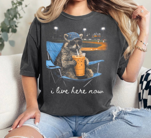 Pre-Order - Raccoon I live here now Tee
