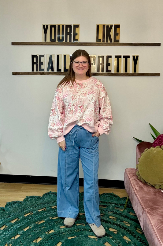 Pull On Wide-Leg Denim