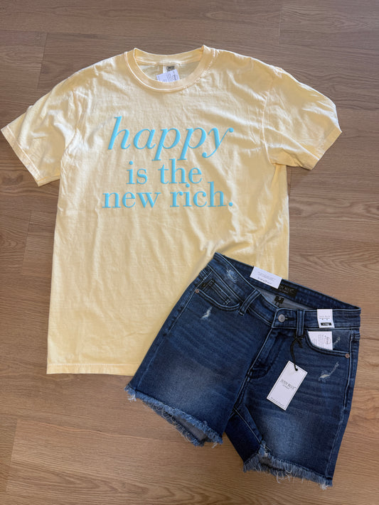 Happy Is The New Rich Puff Tee