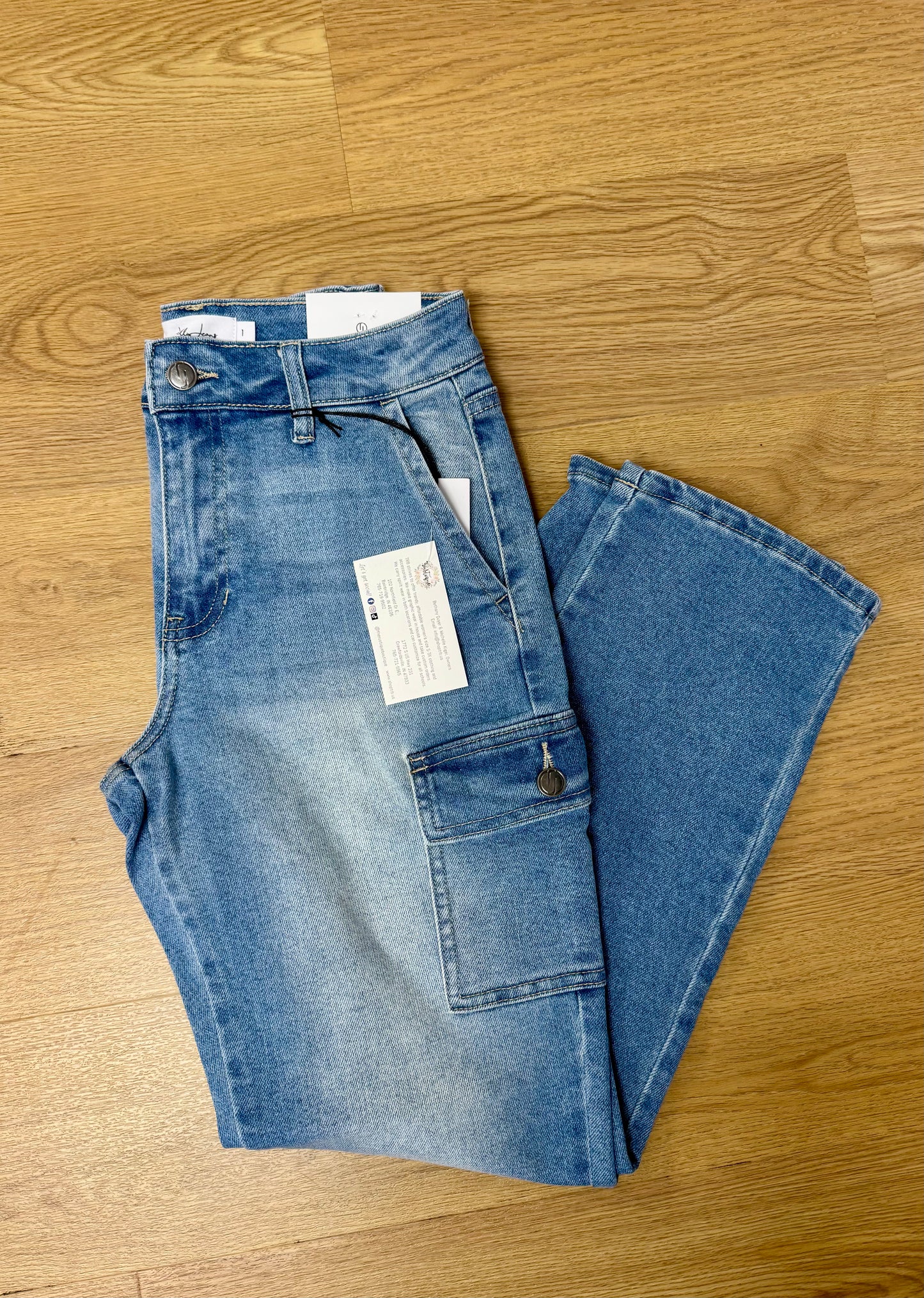 Medium Wash Cargo Jelly Jeans