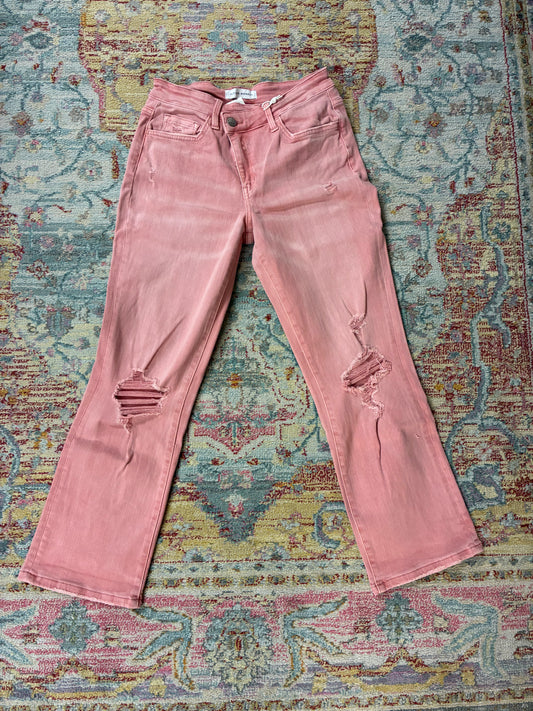 Rose Criss-Cross Straight Crop