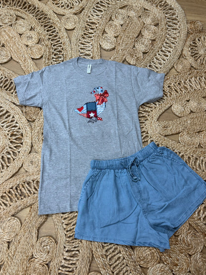 Appliqué 4th of July Goose Tee