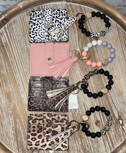 Silicone Bangle w/ Wallet - Snow Leopard