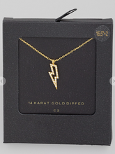Load image into Gallery viewer, Rhinestone Lightening Bolt Necklace
