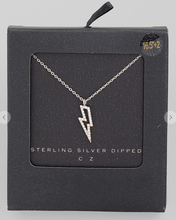 Load image into Gallery viewer, Rhinestone Lightening Bolt Necklace