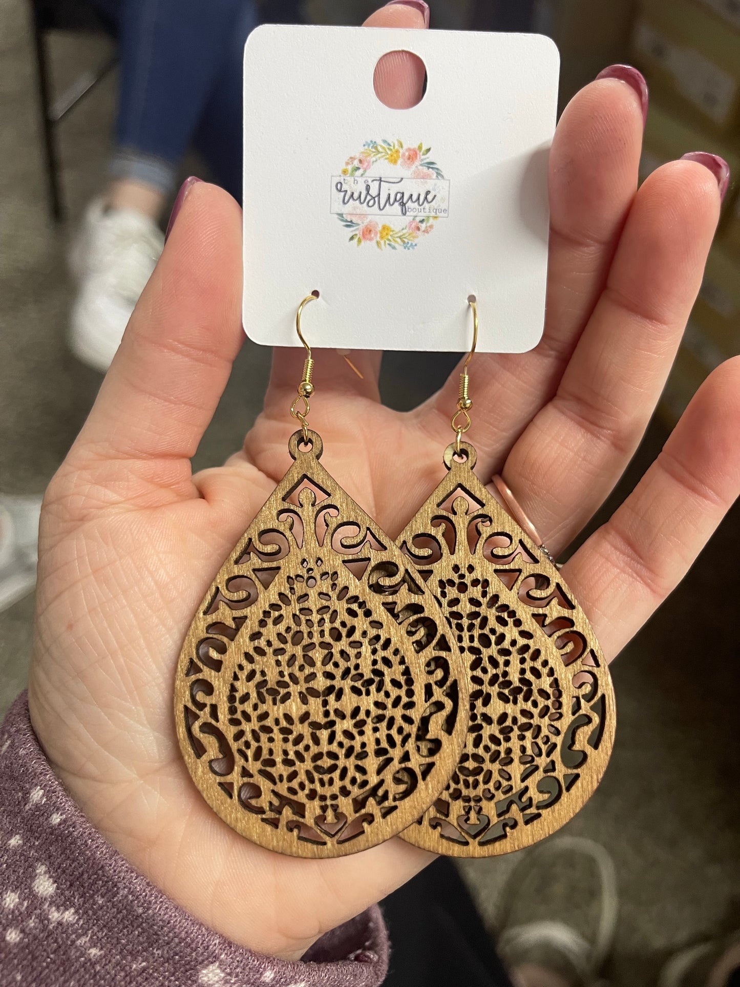 Wood Moroccan Earrings
