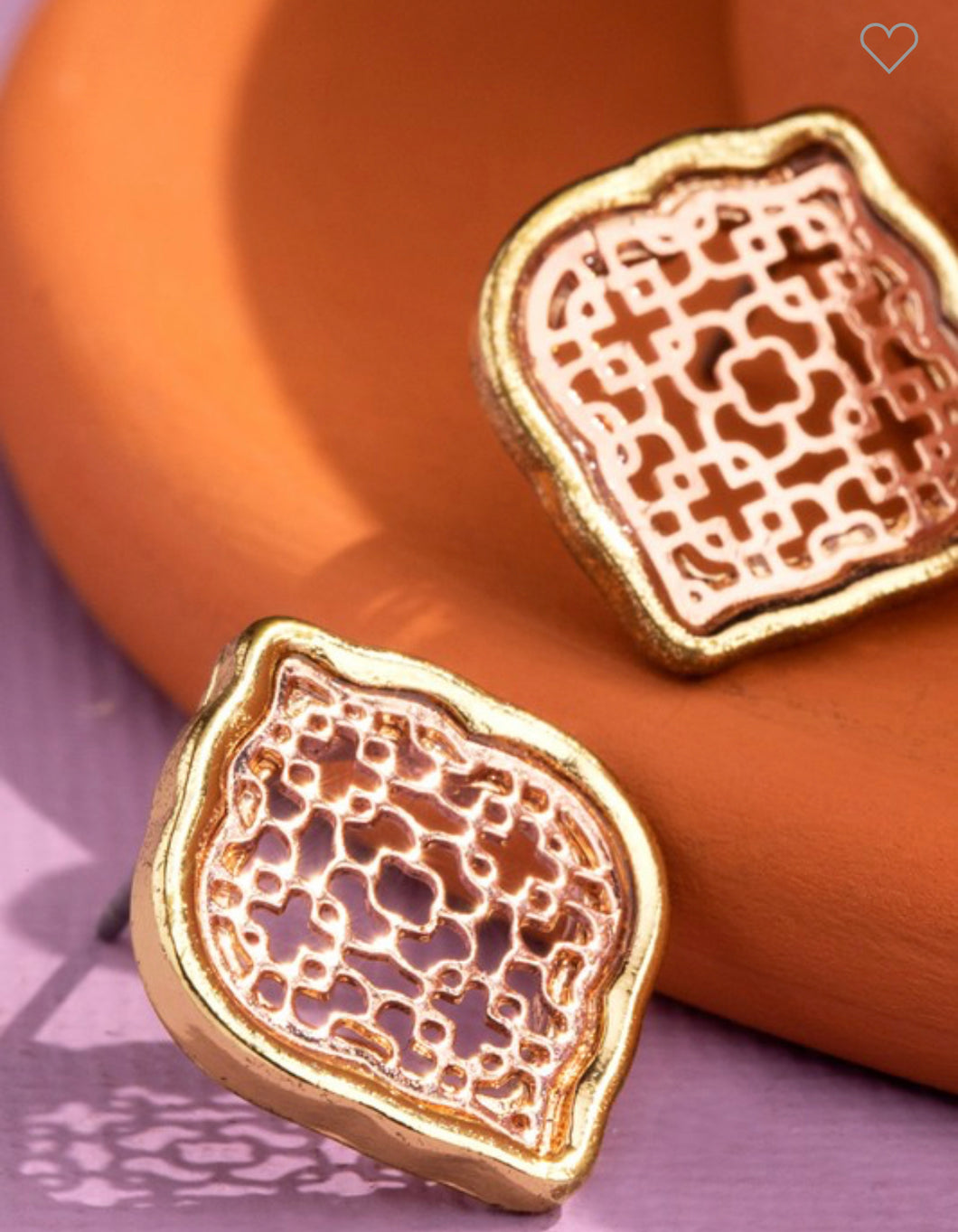 Rose Gold and Gold filigree studs