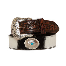 Load image into Gallery viewer, Distinguished Turquoise Hand-Tooled Leather Belt - Myra Bag